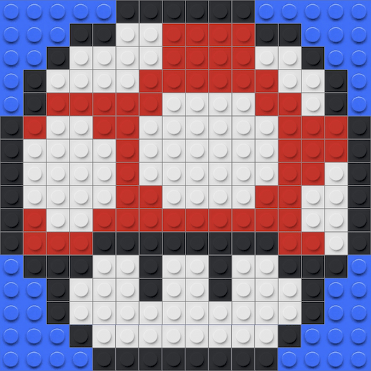 Mosa&iuml;que briques LEGO Super mushroom - Mario Bros